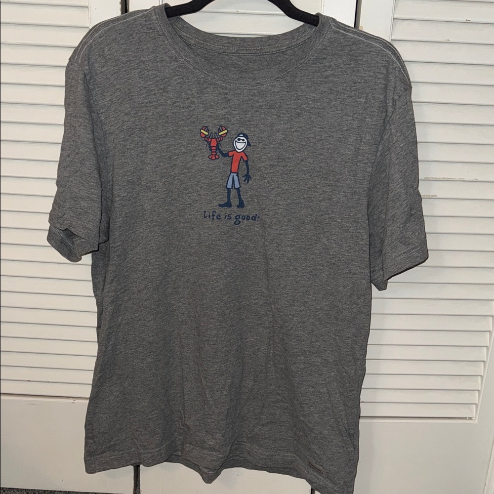 Life Is Good Gray Short Sleeve Tee